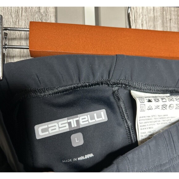 Casttelli Womens Bike Shorts Padded Black Kiss Air Logo Cycling Size Large - Picture 3 of 9